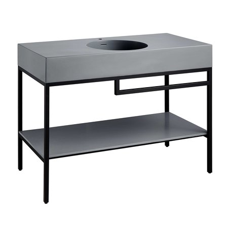 ANZZI Siena 48 in. Console Sink in Matte Black with Matte Grey Counter Top CS-FGC002-MB